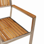 Outdoortisch-Set 7 pcs Braun Massivholz Teak