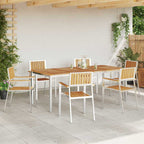 Outdoortisch-Set 7 pcs Braun Massivholz Teak