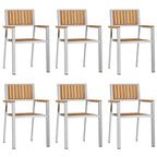 Outdoortisch-Set 7 pcs Braun Massivholz Teak