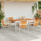 Garten Essgruppe 7 pcs Braun Massivholz Akazie