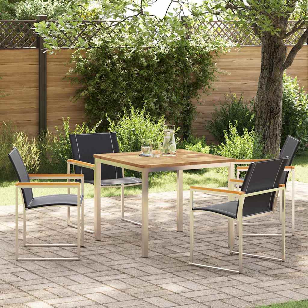 Garten Essgruppe 5 pcs Braun Massivholz Akazie