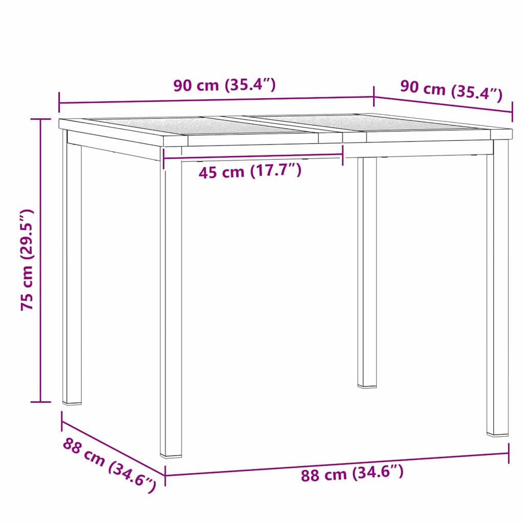 Garten Essgruppe 5 pcs Braun Massivholz Akazie