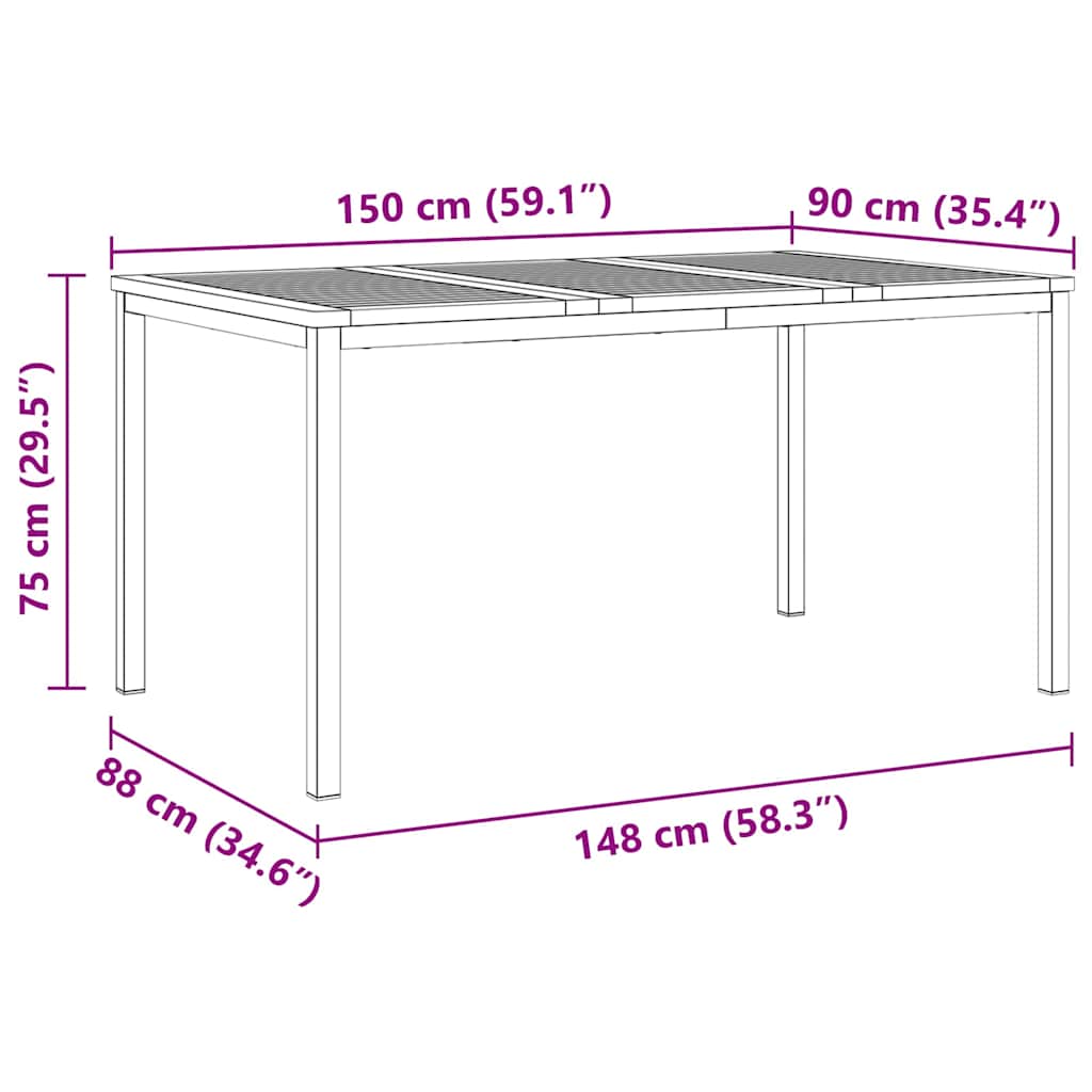 Garten Essgruppe 5 pcs Braun Massivholz Akazie
