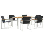 Garten Essgruppe 7 pcs Braun Massivholz Akazie