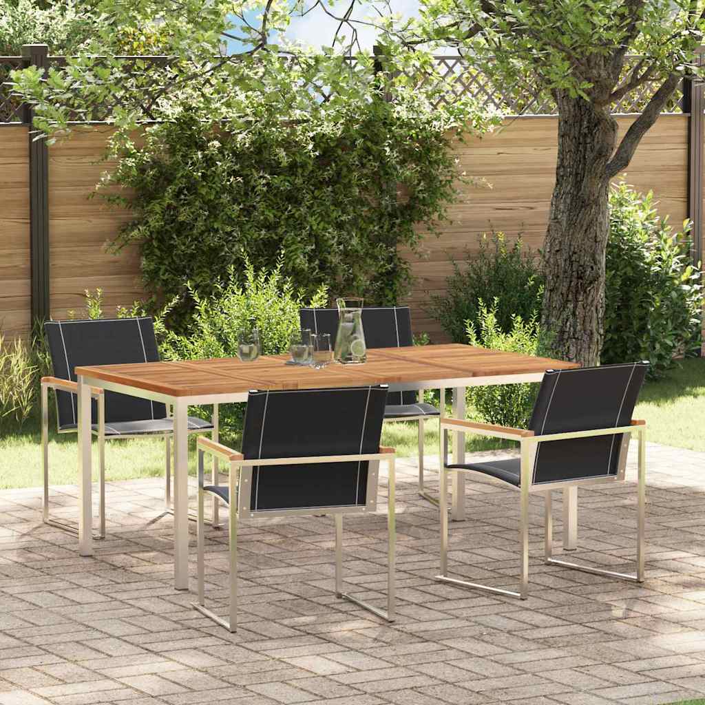 Garten Essgruppe 5 pcs Braun Massivholz Akazie