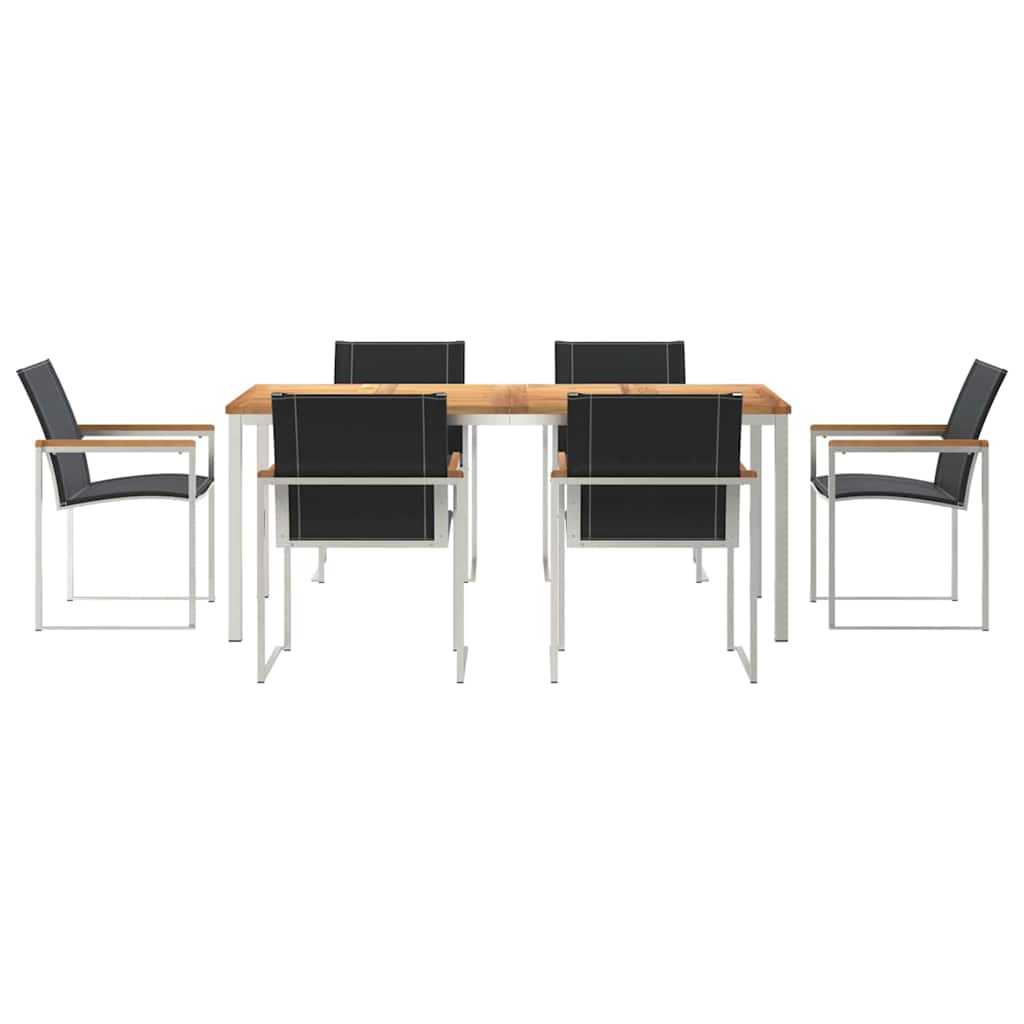 Garten Essgruppe 7 pcs Braun Massivholz Akazie