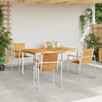 Garten Essgruppe 5 pcs Braun Massivholz Teak
