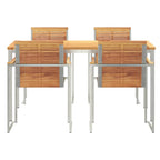 Garten Essgruppe 5 pcs Braun Massivholz Teak