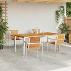 Garten Essgruppe 5 pcs Braun Massivholz Teak