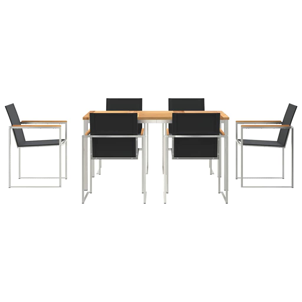 Garten Essgruppe 7 pcs Braun Massivholz Teak