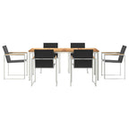 Garten Essgruppe 7 pcs Braun Massivholz Teak