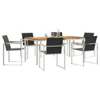 Garten Essgruppe 7 pcs Braun Massivholz Teak