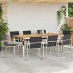 Garten Essgruppe 9 pcs Braun Massivholz Teak