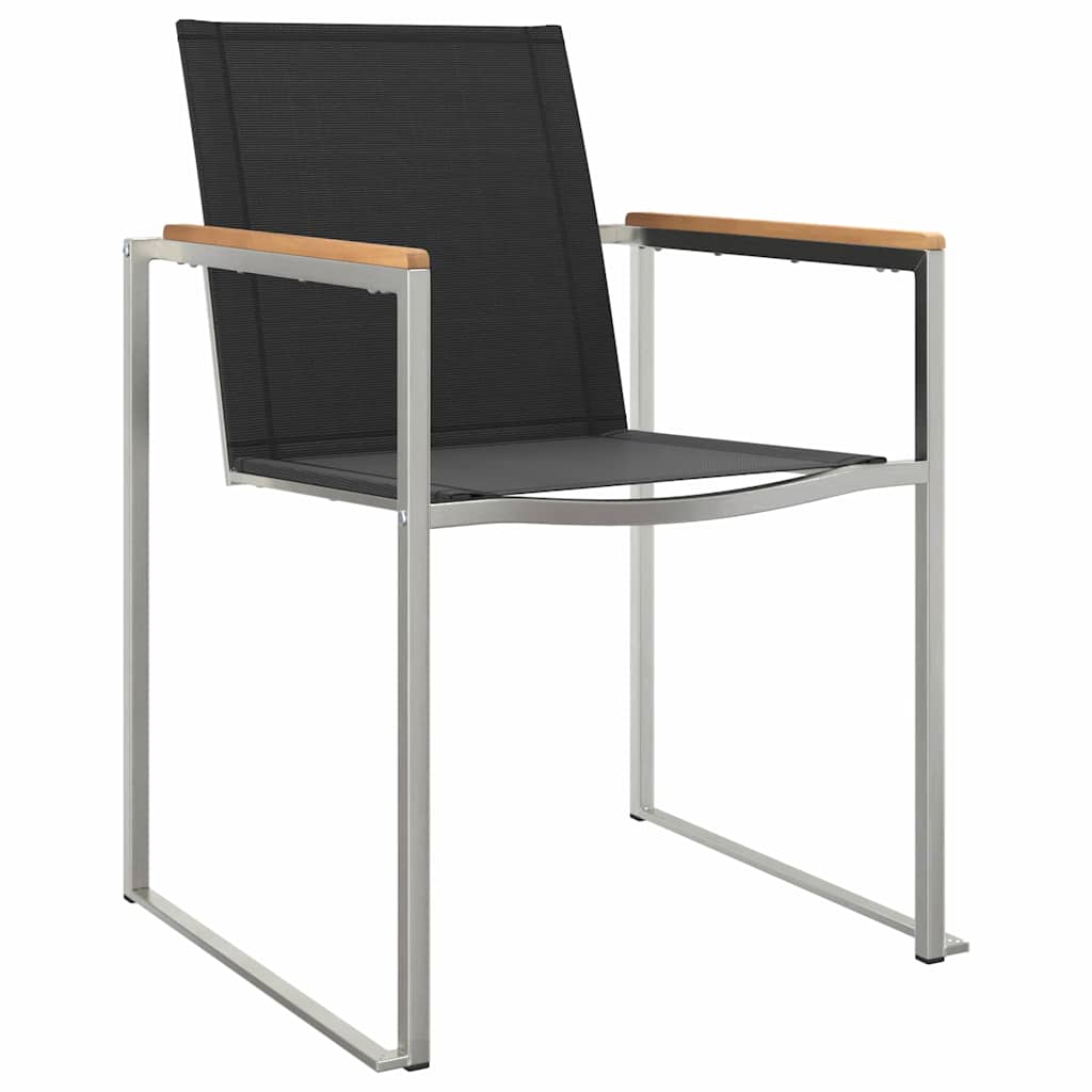 Garten Essgruppe 3 pcs Braun und Schwarz Massivholz Akazie