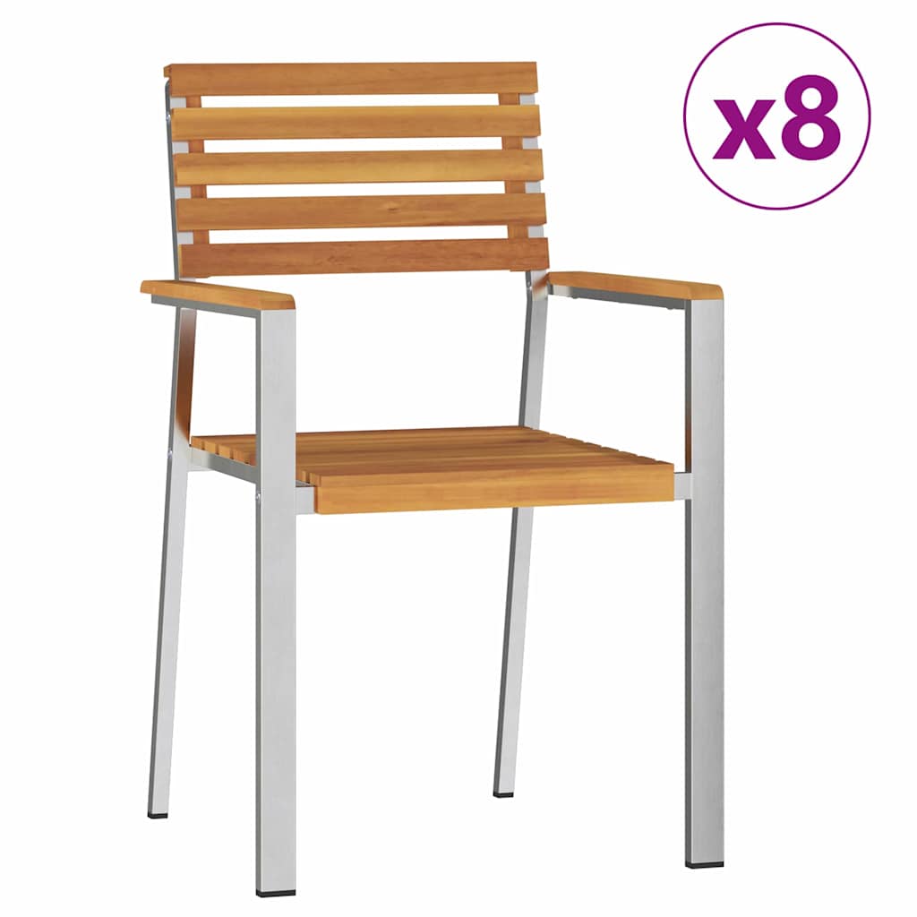 Gartenstuhl 8 pcs Öl-Natur 56 x 54,5 x 87 cm Massivholz Akazie