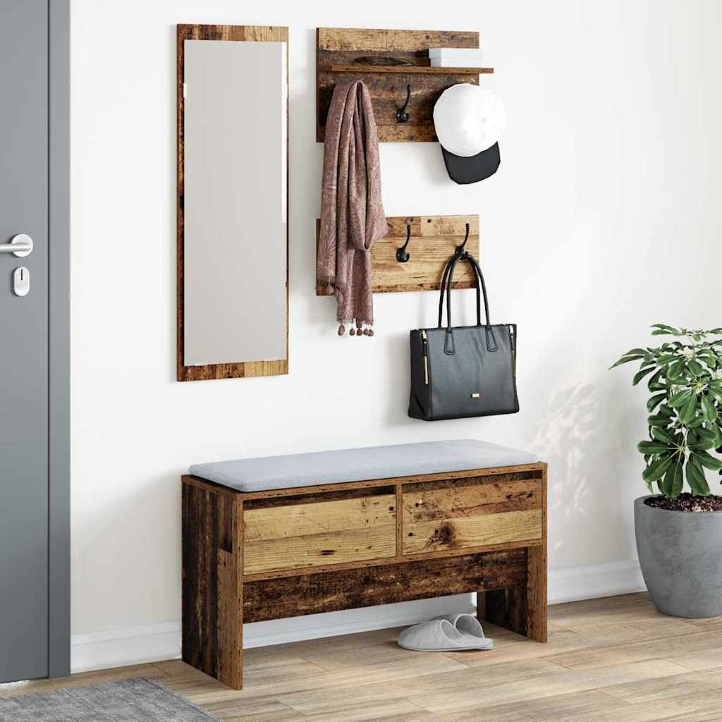 Flurmöbel-Set mit Schubladen 4 pcs Altholz Holzwerkstoff