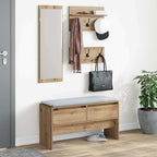 Flurmöbel-Set mit Regal 4 pcs Kunsthandwerk Eiche Holzwerkstoff