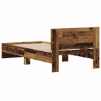 Bettrahmen mit Kopfteil Altholz 90 x 190 cm Holzwerkstoff