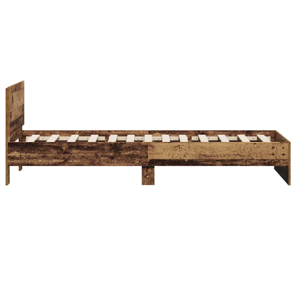 Bettrahmen mit Kopfteil Altholz 90 x 190 cm Holzwerkstoff