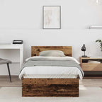 Bettrahmen mit Kopfteil Altholz 75 x 190 cm Holzwerkstoff