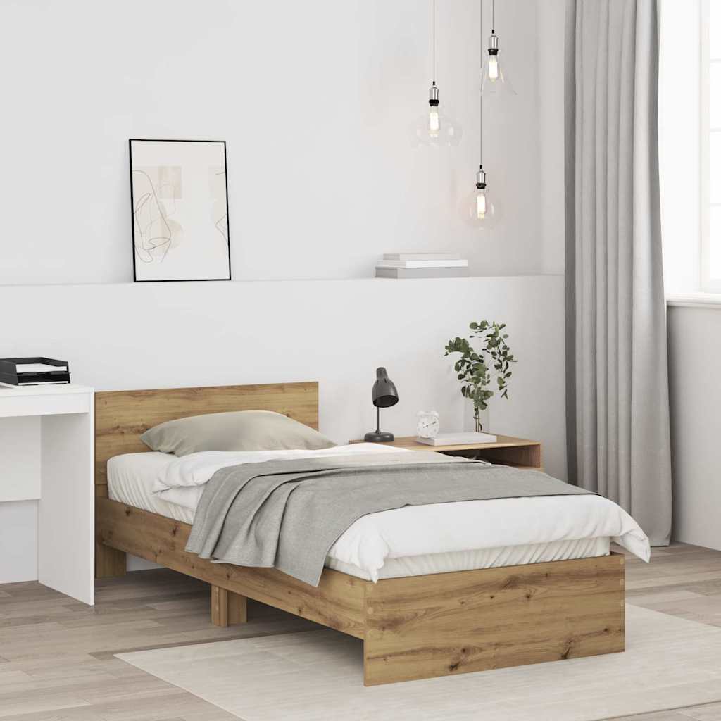 Bettrahmen mit Kopfteil Artisan-Eiche 75 x 190 cm Holzwerkstoff