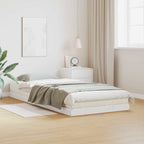 Bodenbettrahmen Weiß 100 x 210 cm Massives Kiefernholz