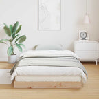 Bodenbettrahmen Natur 80 x 220 cm Massives Kiefernholz