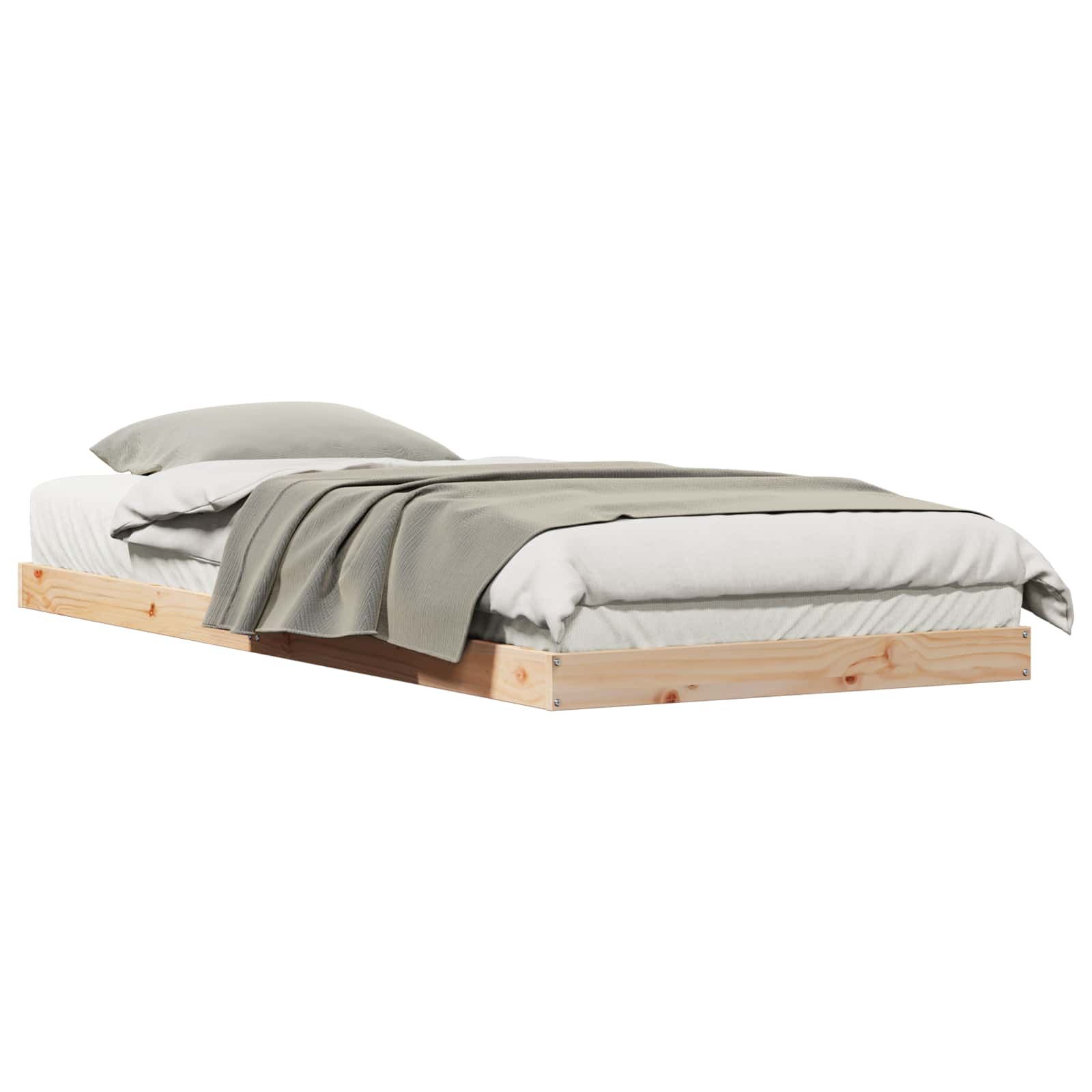 Bodenbettrahmen Natur 80 x 220 cm Massives Kiefernholz