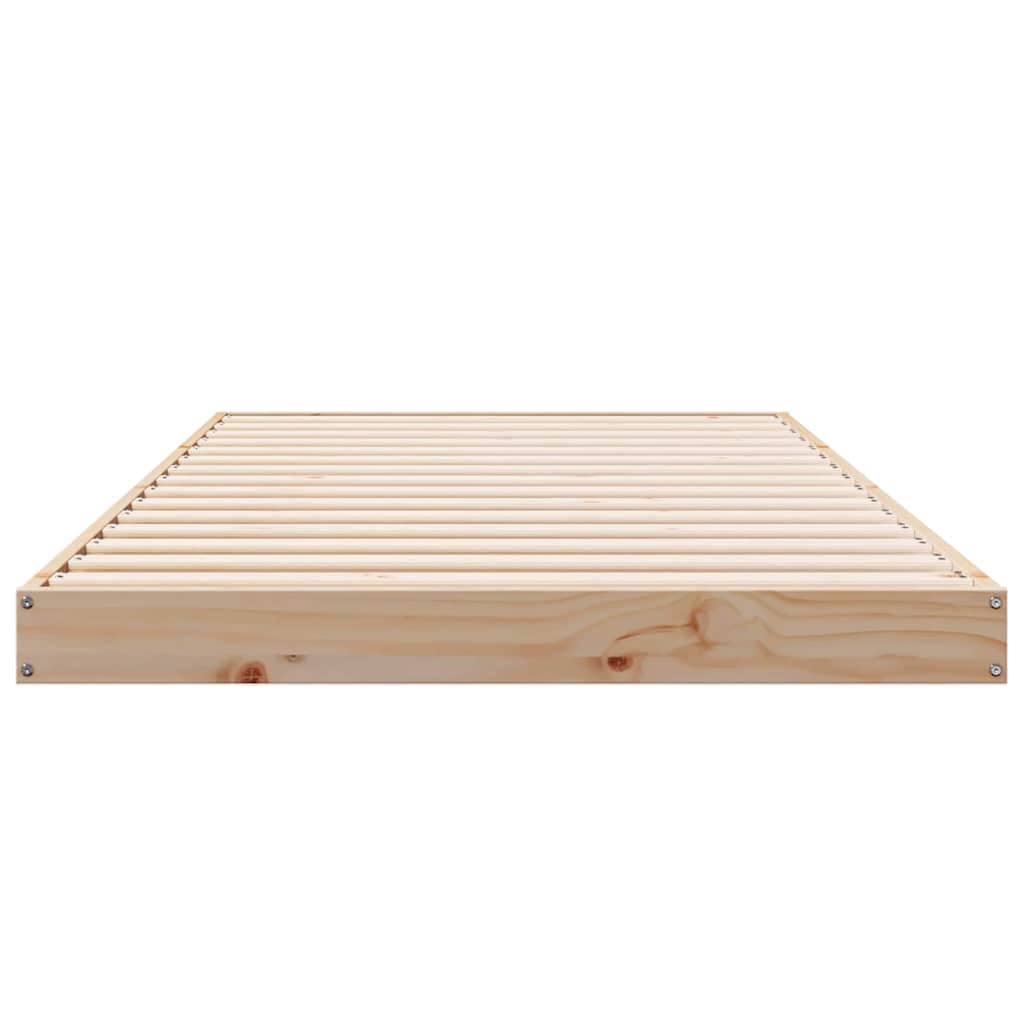Bodenbettrahmen Natur 100 x 220 cm Massives Kiefernholz