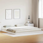 Bodenbettrahmen Weiß 200 x 220 cm Massives Kiefernholz