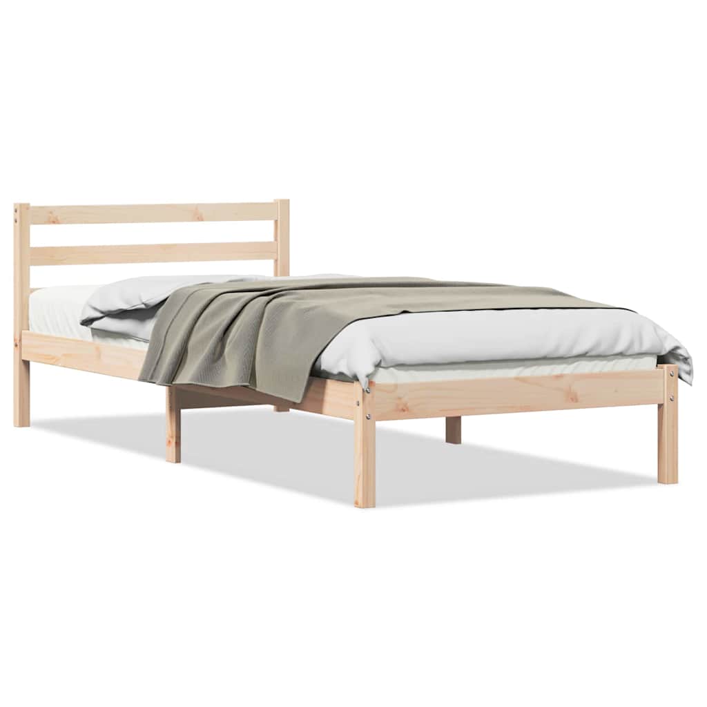 Bettrahmen Braun 215,5 x 85,5 x 69,5 cm Massivholz Kiefer