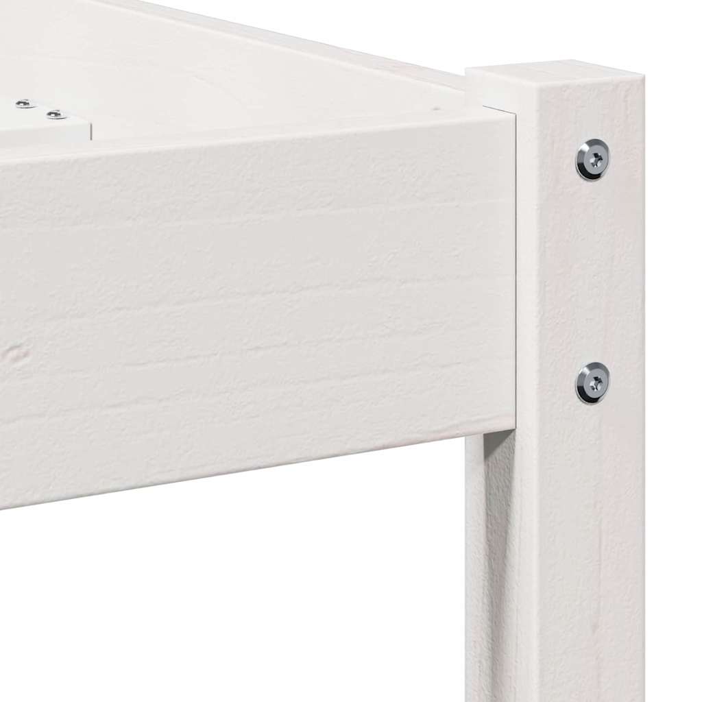 Bettrahmen Weiß 215,5 x 105,5 x 69,5 cm Massivholz Kiefer