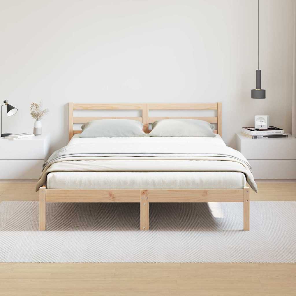 Bettrahmen Braun 215,5 x 145,5 x 69,5 cm Massivholz Kiefer