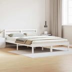 Bettrahmen Weiß 215,5 x 145,5 x 69,5 cm Massivholz Kiefer