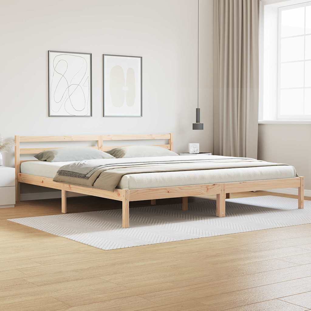Bettrahmen Braun 215,5 x 185,5 x 69,5 cm Massivholz Kiefer