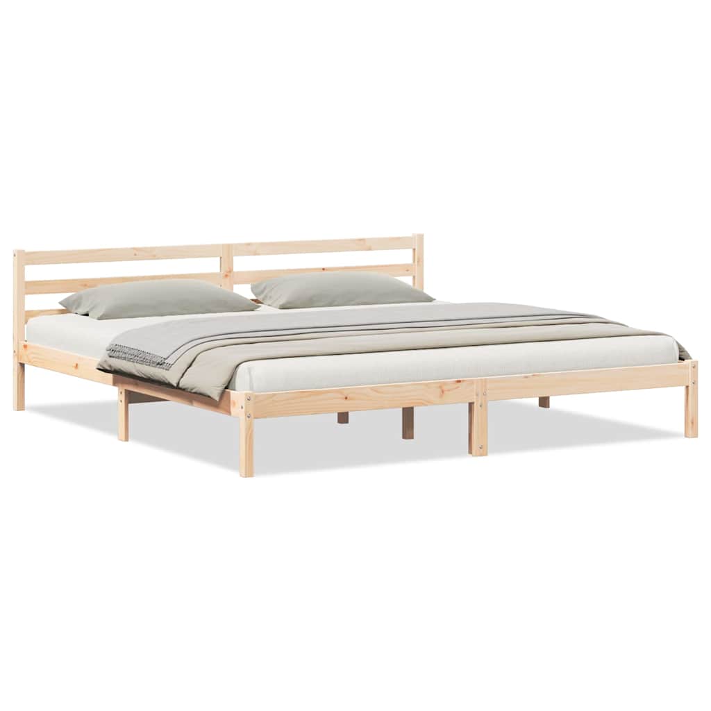 Bettrahmen Braun 215,5 x 205,5 x 69,5 cm Massivholz Kiefer