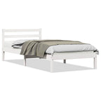 Bettrahmen Weiß 225,5 x 85,5 x 69,5 cm Massivholz Kiefer