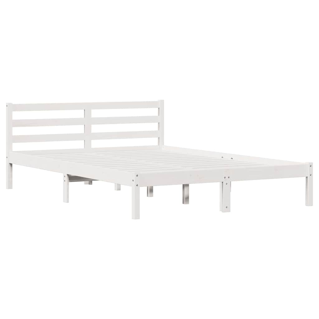 Bettrahmen Weiß 225,5 x 145,5 x 69,5 cm Massivholz Kiefer