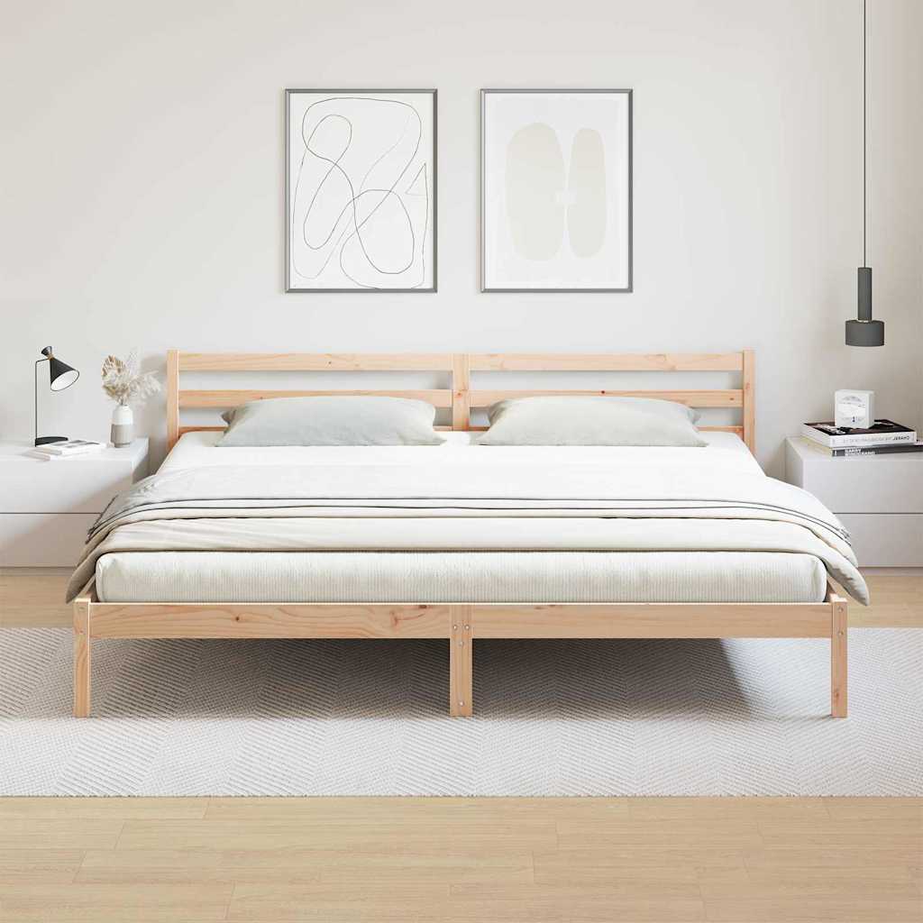 Bettrahmen Braun 225,5 x 205,5 x 69,5 cm Massivholz Kiefer