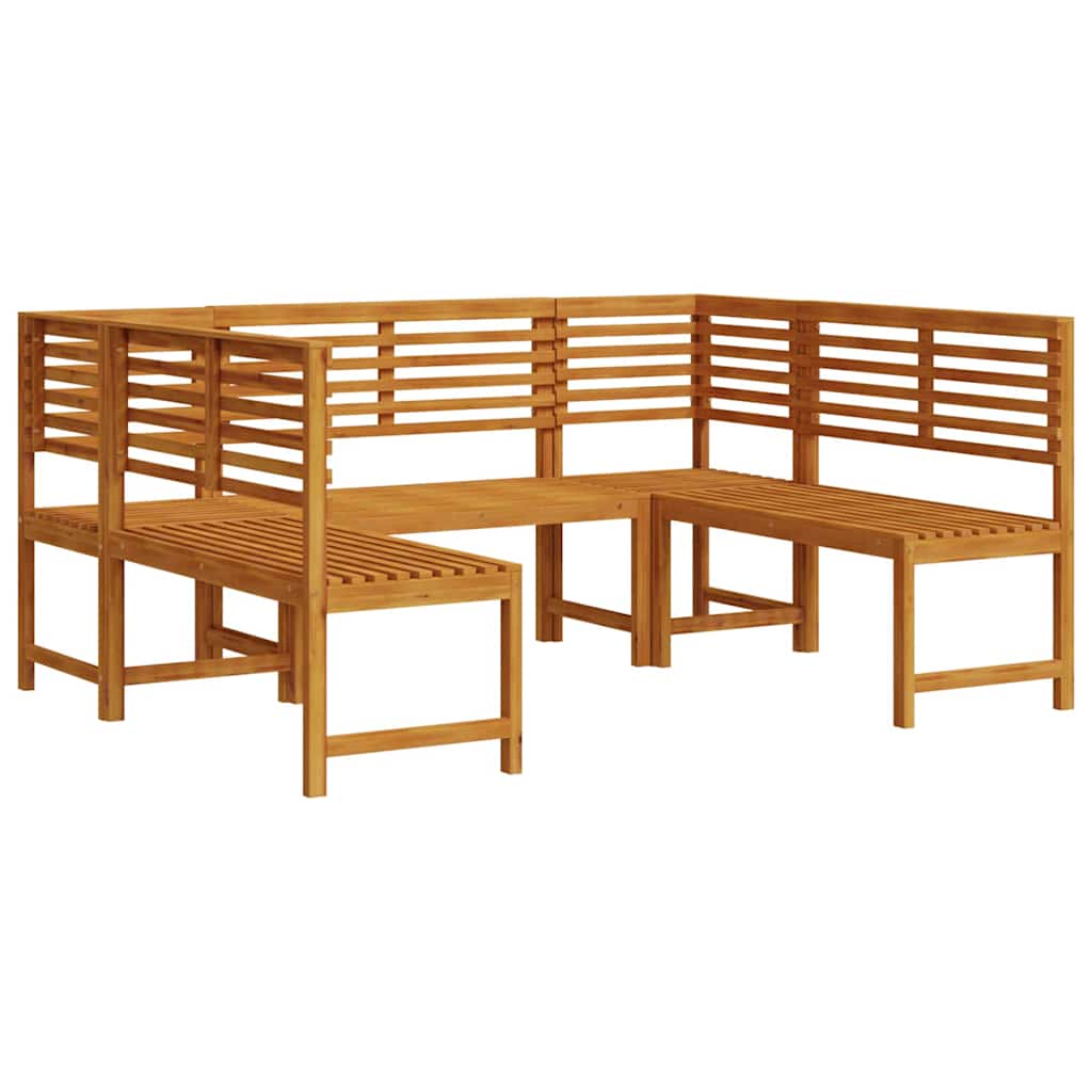 Gartenbänke Set 5 pcs Braun Massivholz Akazie