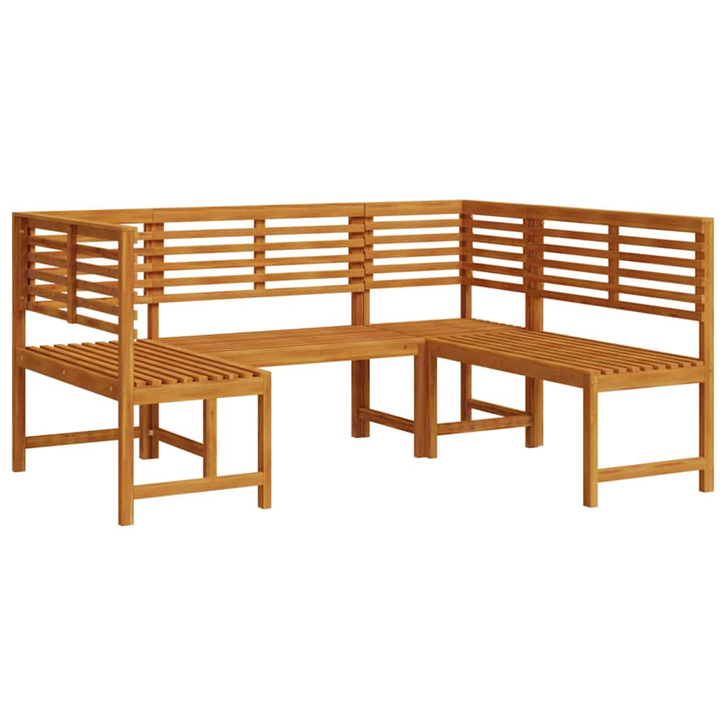 Gartenbänke Set 3 pcs Braun Massivholz Akazie