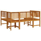 Gartenbänke Set 3 pcs Braun Massivholz Akazie