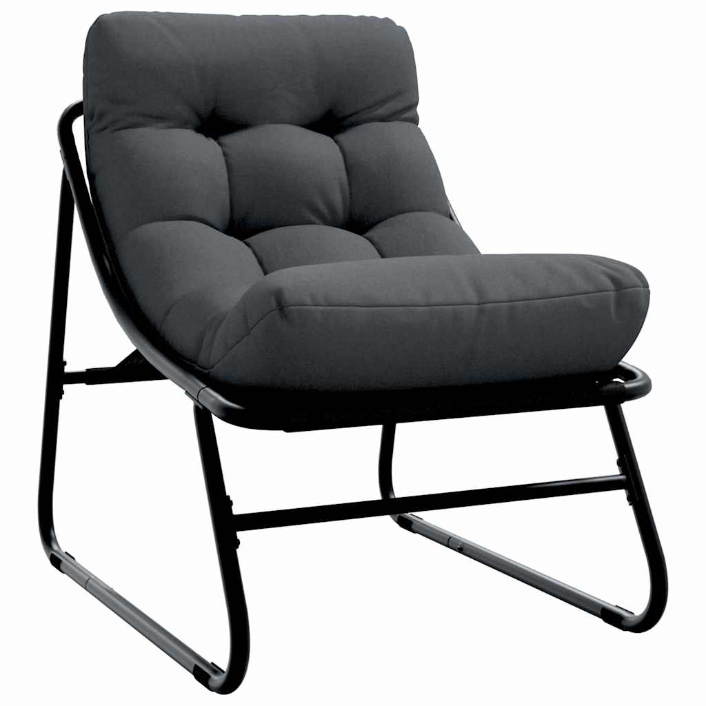 gartenmöbel mit Kissen 3 pcs Schwarz Pulverbeschichteter Stahl