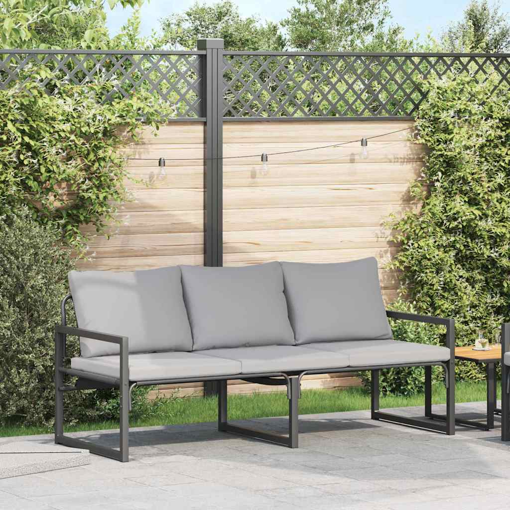 gartenmöbel mit Kissen Hellgrau 180 x 72,5 x 71 cm Polyester