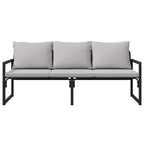 gartenmöbel mit Kissen Hellgrau 180 x 72,5 x 71 cm Polyester