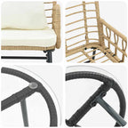 Garten Essgruppe 3 pcs Braun und Creme Poly-Rattan