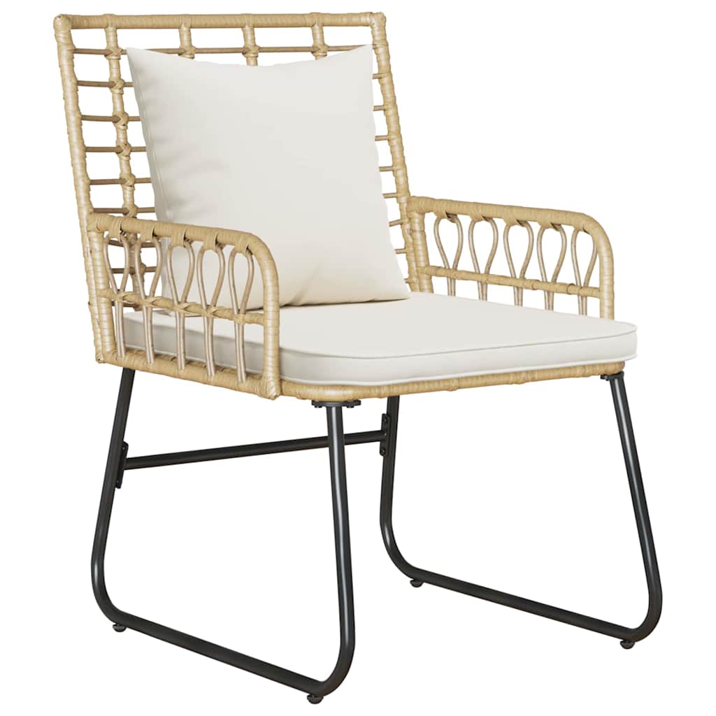 Garten Essgruppe 3 pcs Braun und Creme Poly-Rattan