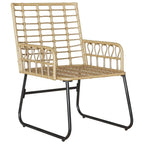 Garten Essgruppe 3 pcs Braun und Creme Poly-Rattan