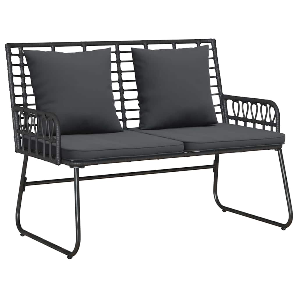 Garten Essgruppe 3 pcs Schwarz und Anthrazit Poly-Rattan