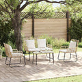 Garten Essgruppe 3 pcs Braun und Creme Poly-Rattan